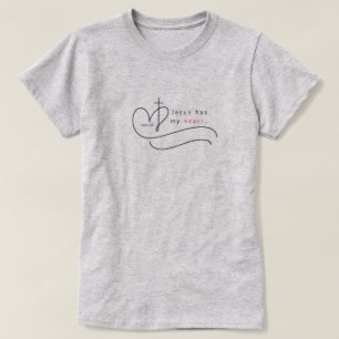 Basic T-Shirt: Jesus has my heart… T-Shirt