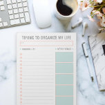 Basic Task List Editable Tear Away Daily Planner N Notepad<br><div class="desc">Personalise to suit your taste by changing fonts,  colours and shapes of everything! Peach and Mint</div>