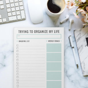 Basic Task List Editable Tear Away Daily Planner Notepad