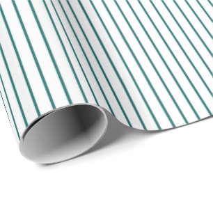 Basic Teal Pinstripe Minimalistic Any Occasion Wrapping Paper