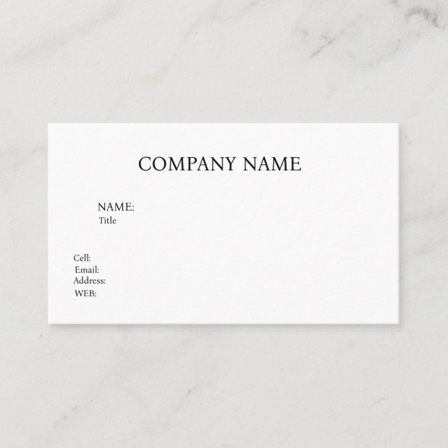 BASIC TEMPLATE BUSINESS CARD (Front)