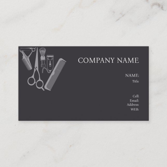 BASIC TEMPLATE BUSINESS CARD BARBER SHOP (Front)
