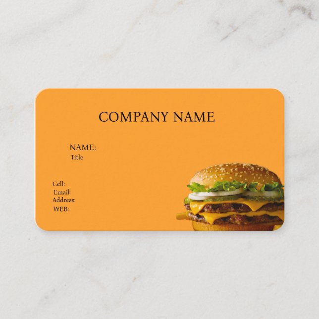 BASIC TEMPLATE BUSINESS CARD BURGER PLACE (Front)