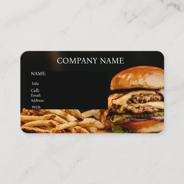 BASIC TEMPLATE BUSINESS CARD HAMBURGERS (Front)