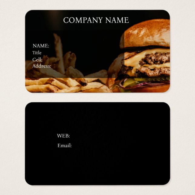 BASIC TEMPLATE BUSINESS CARD HAMBURGERS (Front & Back)