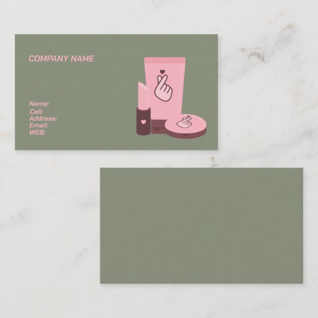 BASIC TEMPLATE BUSINESS CARD makeup artist (Front/Back)