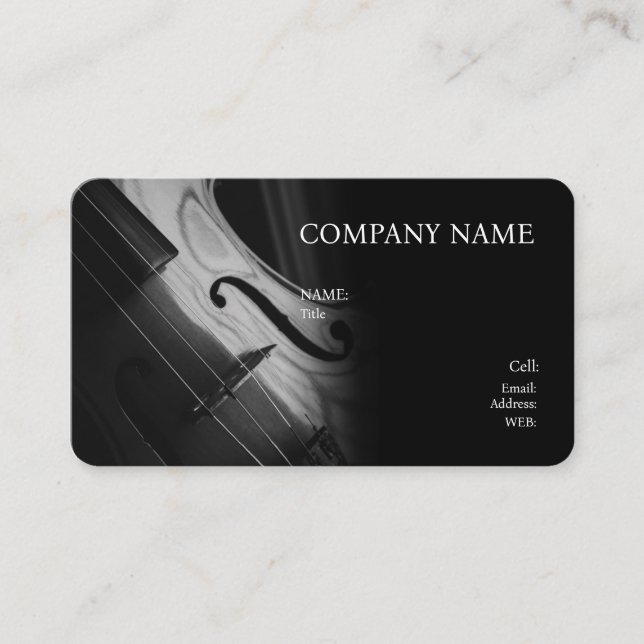 BASIC TEMPLATE BUSINESS CARD, VIOLIN.  CARD (Front)
