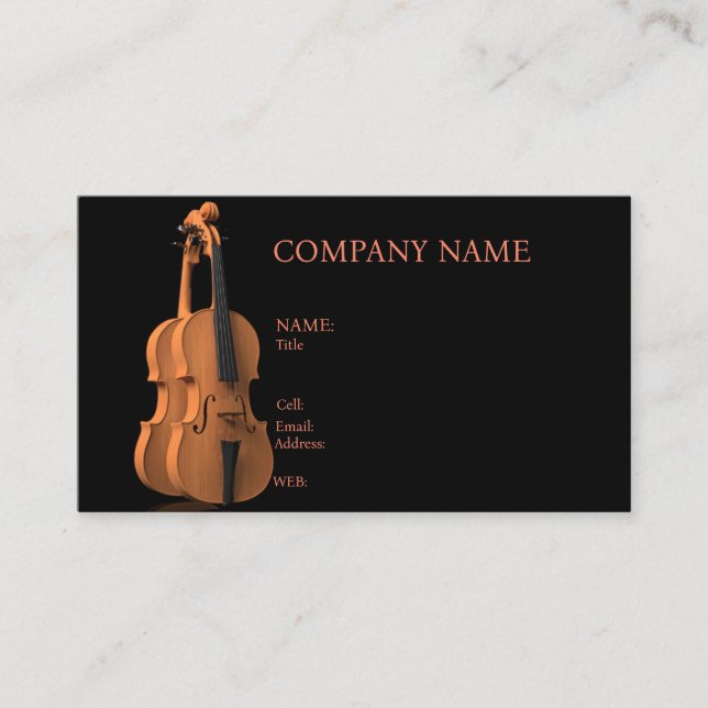 BASIC TEMPLATE BUSINESS CARD VIOLIN, MUSIC,INSTRUM (Front)
