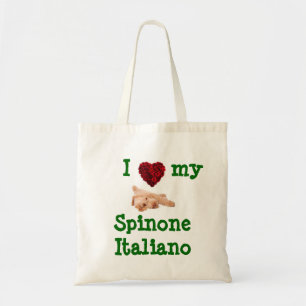Basic tote bag with adorable Spinone puppy