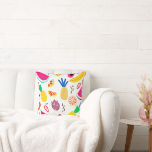 Basic Tropical Fruits Patterns Art. Buy Now Cushion