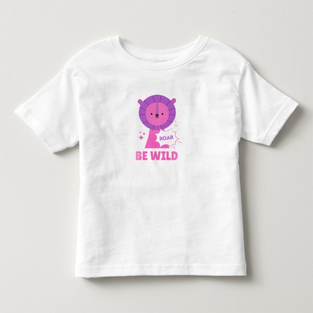 Basic tshirt for toddler with be wild print (Front)