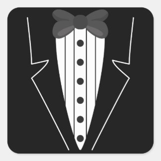 Basic Tuxedo Dinner Party Suit Square Sticker
