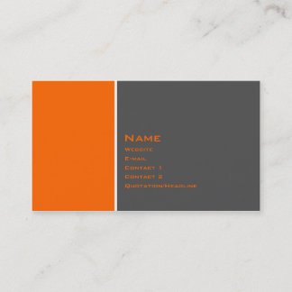 Basic Two Colour Orange Business Card