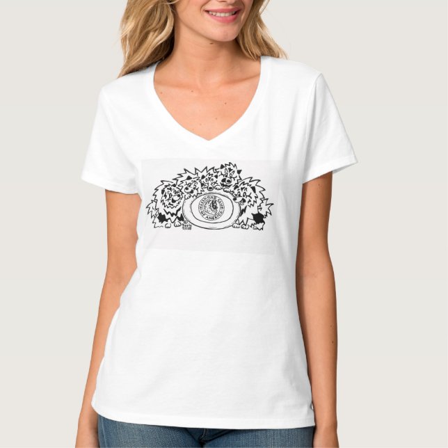 Basic V neck Tee shirt in white with KCA image (Front)