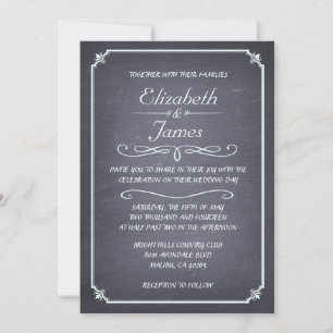 Basic Vintage Chalkboard Wedding Invitations