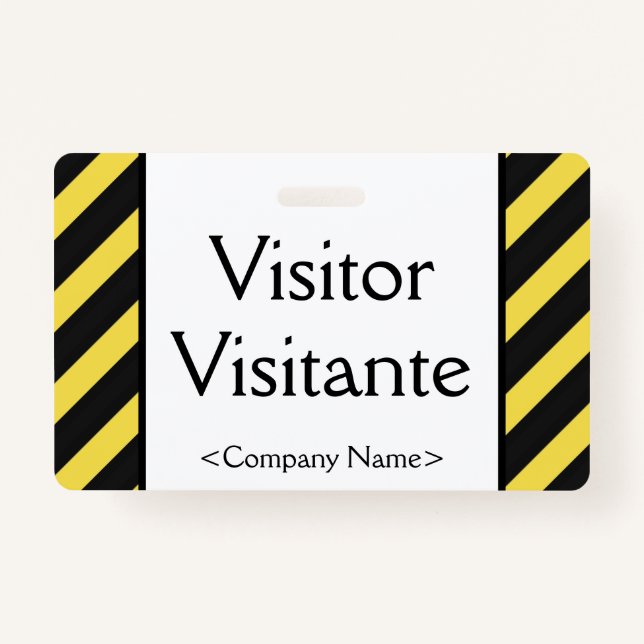 Basic "Visitor" "Visitante" Badge ID Badge (Front)