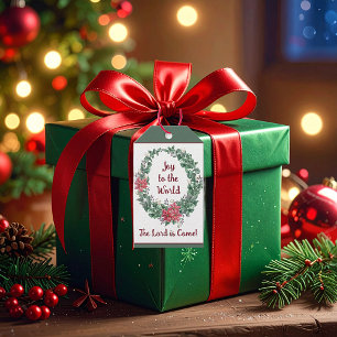 Basic watercolor wreath custom Christmas Holiday Gift Tags