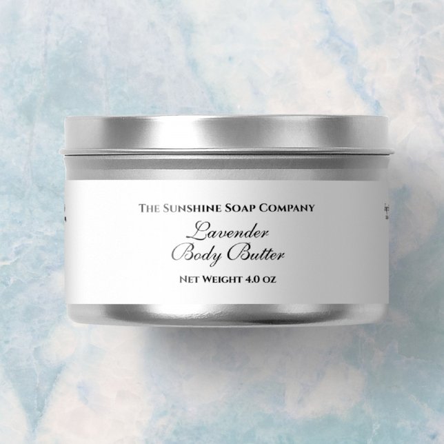 Basic Waterproof White Cosmetics Jar Label 1" x 7" (Creator Uploaded)