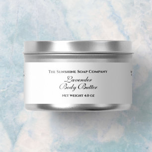 Basic Waterproof White Cosmetics Jar Label 1" x 7"