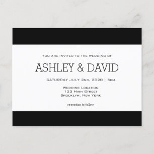Basic Wedding Invitation Postcard