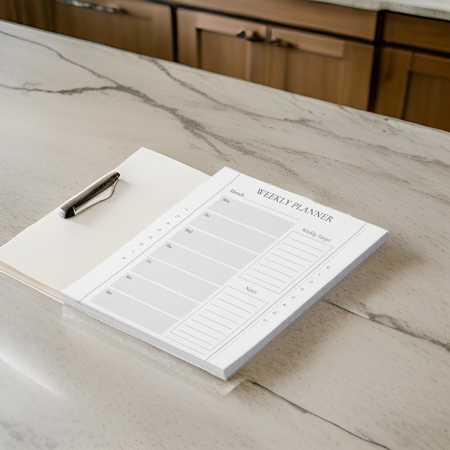 Basic Weekly Planner Name Grey Notepad (Creator Uploaded)