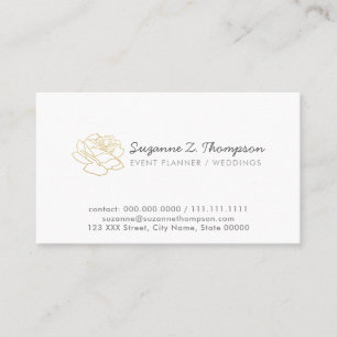 basic white event planner (weddings) professional business card