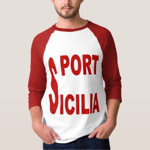 Basic white/red raglan shirt SPORT SICILIA