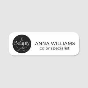 Basic White Salon Professional Name Tag