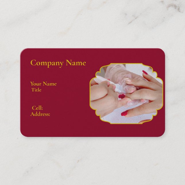 Basic white Template Business Card NAIL SALON  (Front)