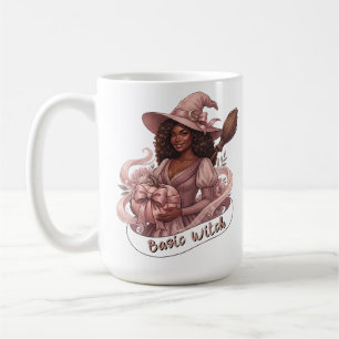 Basic Witch Black Girl Magic Pink Pumpkin Coffee Mug
