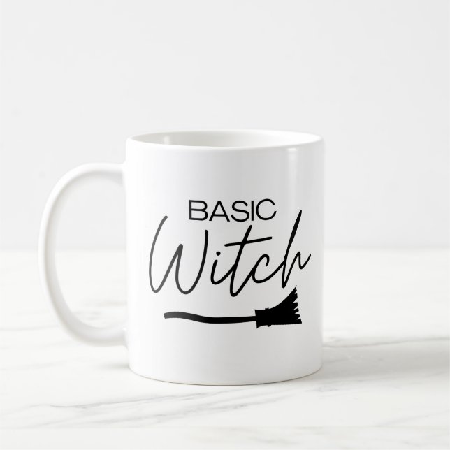 Basic Witch Broom Halloween Gift Coffee Mug (Left)