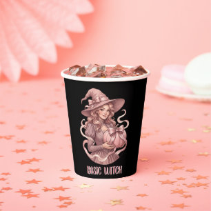 Basic Witch Coquette Vintage Pink Pumpkin Paper Cups