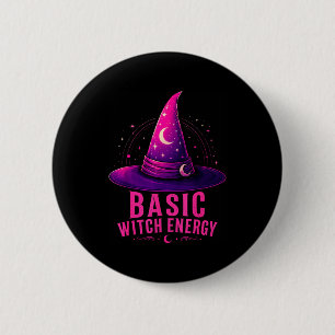 Basic witch energy halloween graphic design funny 6 cm round badge