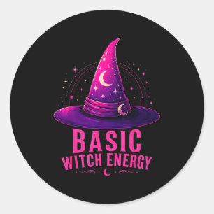Basic witch energy halloween graphic design funny classic round sticker