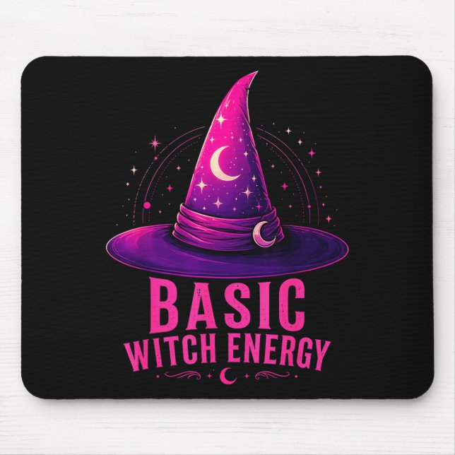 Basic witch energy halloween graphic design funny mouse mat (Front)