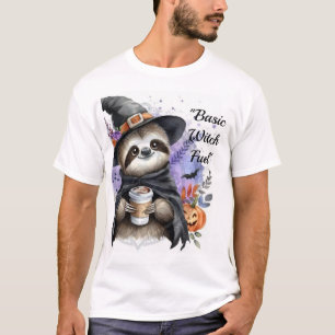 Basic Witch Fuel Cute Halloween Sloth T-Shirt