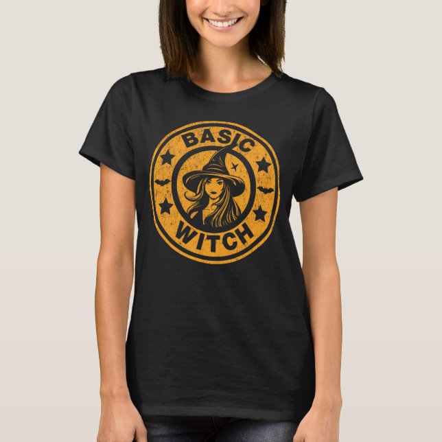 Basic Witch Funny Halloween Pumpkin Spice Fest T-Shirt (Front)