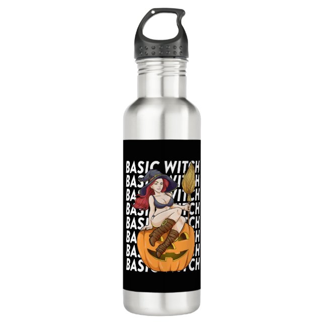 Basic Witch Halloween Costume Funny Sarcastic 710 Ml Water Bottle (Front)