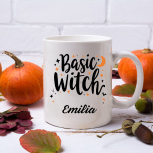 Basic Witch Halloween Custom Black Typography Coffee Mug