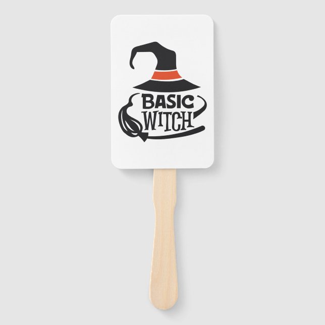 Basic Witch - Halloween Hand Fan (Front)