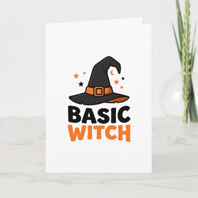Basic Witch Halloween Hat Design Card (Front)