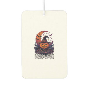 Basic Witch Halloween Pumpkin Crescent Moon Cauldr Car Air Freshener
