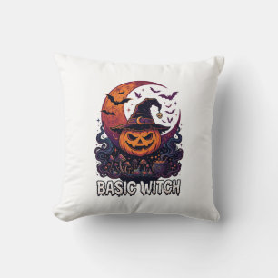 Basic Witch Halloween Pumpkin Crescent Moon Cauldr Cushion