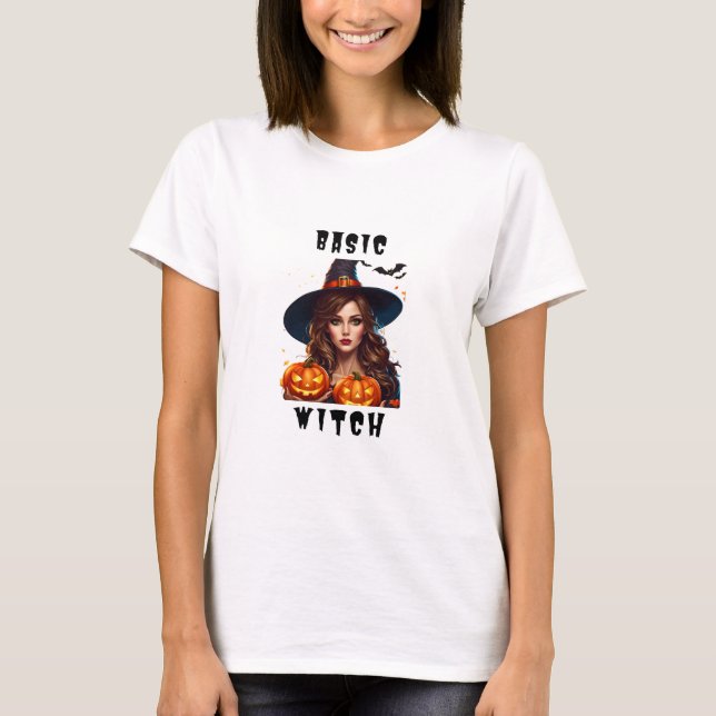 Basic Witch Halloween Spooky Funny T-Shirt (Front)