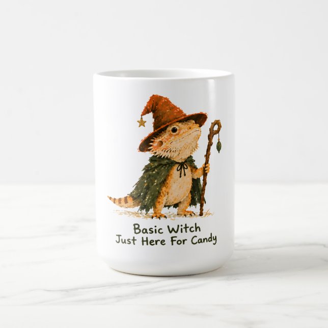 Basic Witch Just Here For Candy Bearded Dragon     Coffee Mug (Center)