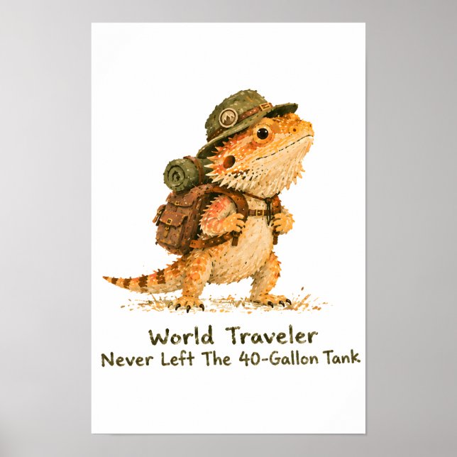 Basic Witch Just Here For Candy Bearded Dragon     Poster (Front)