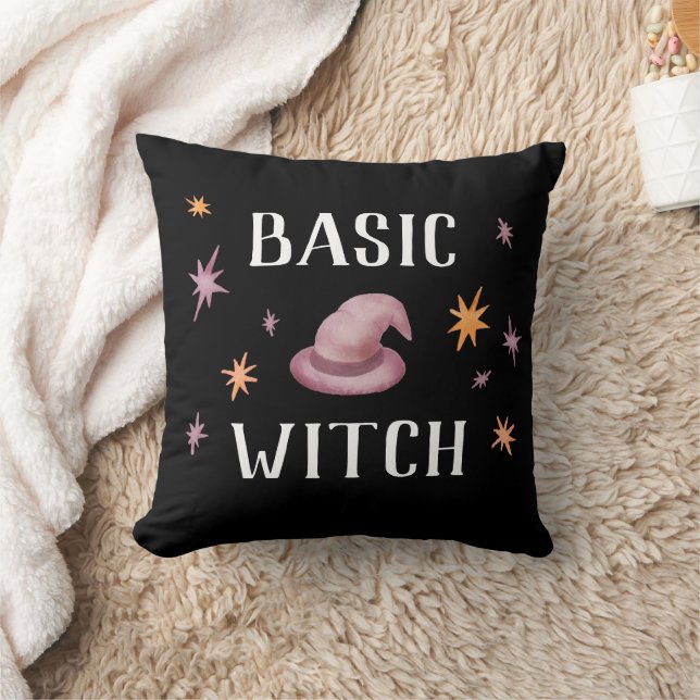 Basic Witch Modern Funny Halloween Black Cushion (Blanket)