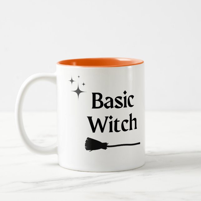 Basic Witch Modern Halloween Two-Tone Coffee Mug (Left)