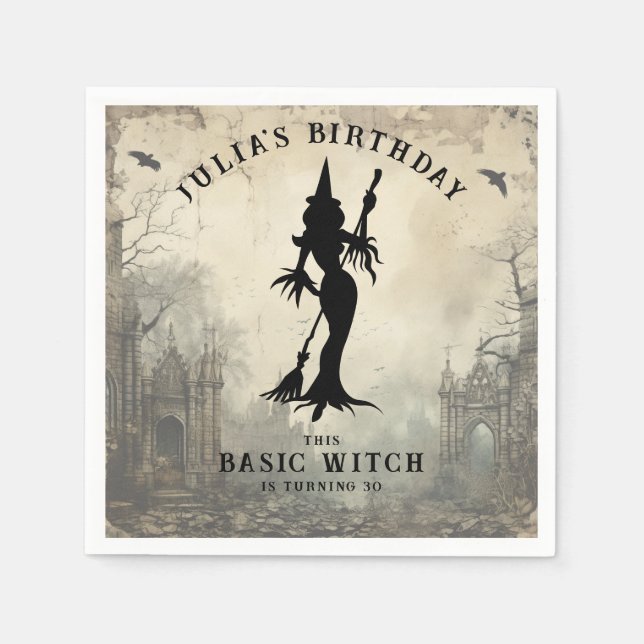 Basic Witch Modern Women Halloween  Napkin (Front)