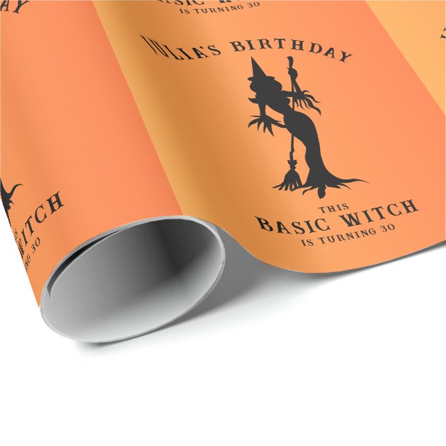Basic Witch Modern Women Halloween  Wrapping Paper (Roll Corner)
